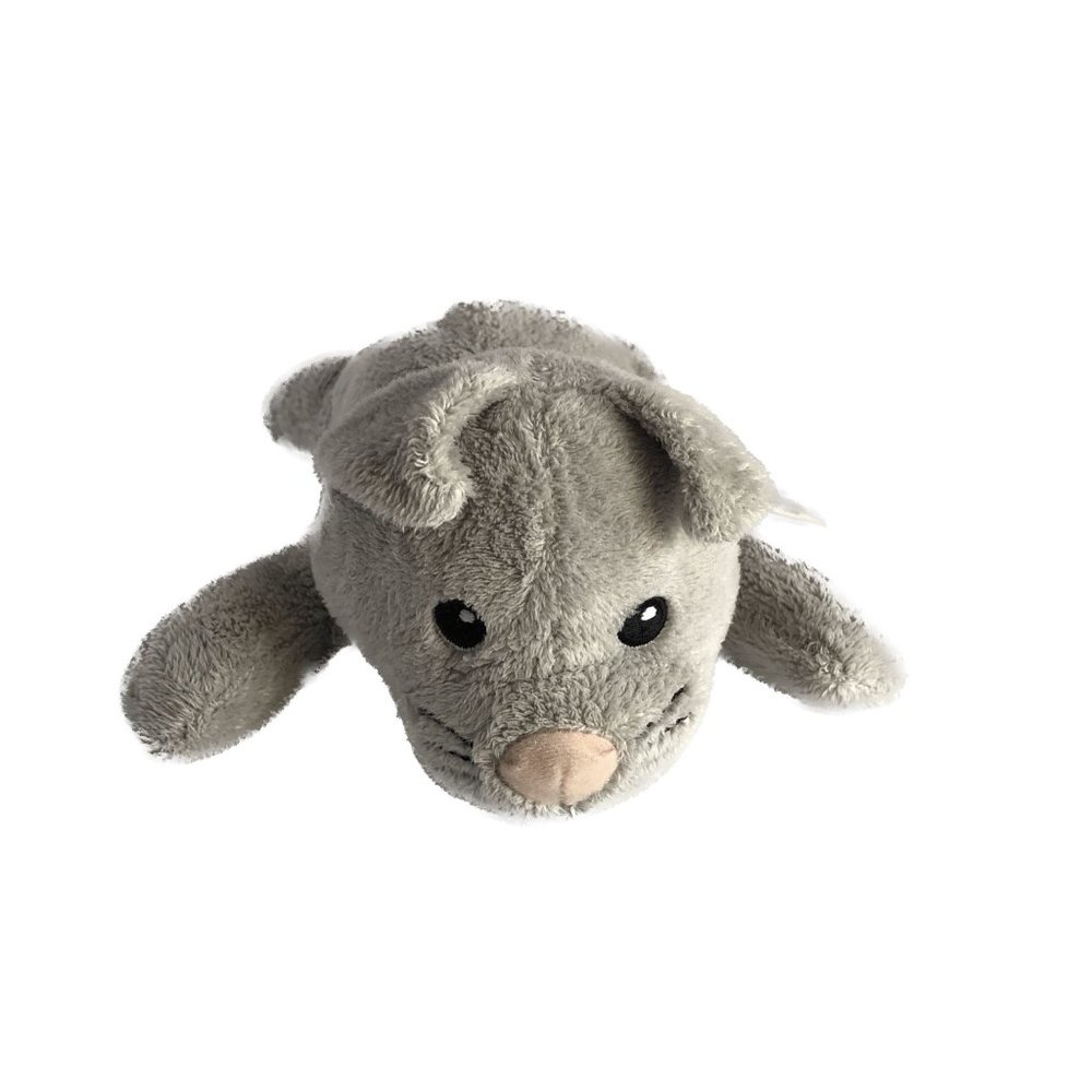 Melissa & Doug Stuffed Kitty Cat Plush Grey Pink Fuzzy Nose 9" Long